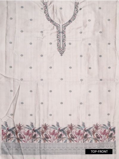 Graceful Essence Timeless Classic Pale Beige Semi Tussar Silk Dress Material
