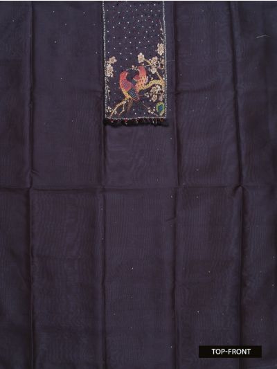 Graceful Essence Timeless Classic Black Silk Cotton Dress Material