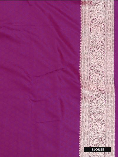 Gracecharm Satin Mashru Silk Floral Vine Jaal with Zari Border Saree