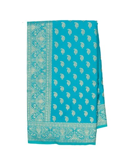 Gracecharm Satin Mashru Silk Paisley Butta with Zari Border Saree