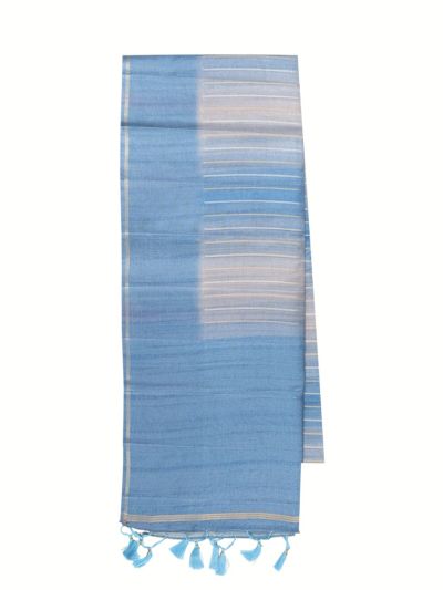 Gracecharm Semi Dupion Multi Color Chain Stripe Design with Border Saree
