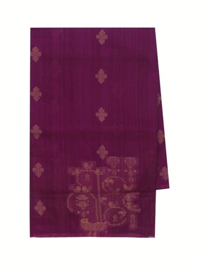 Gracecharm Semi Raw Silk Floral Buttas Panel Featuring Bird And Tree Motifs Saree
