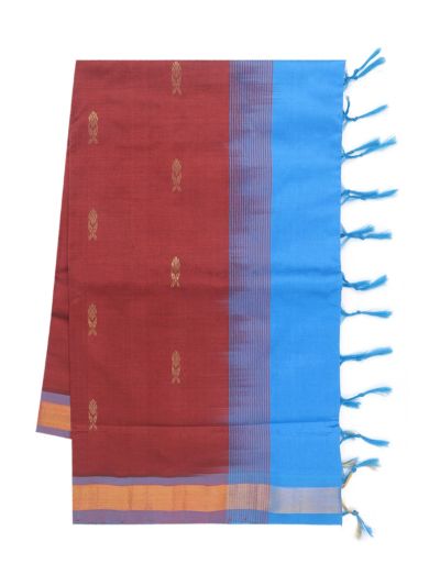 Gracecharm Elegant Kathirippu Silk Cotton Maroon Butta Design with Border Saree