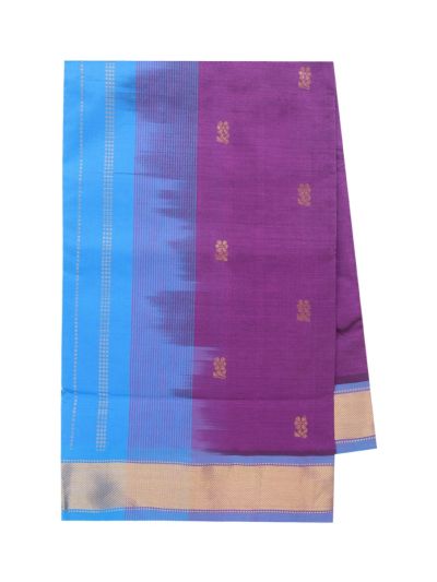 Gracecharm Elegant Kathirippu Silk Cotton Vadamalli Violet Butta Design with Border Saree
