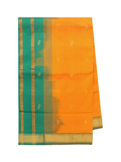 Gracecharm Elegant Kathirippu Silk Cotton Vibrant Orange Butta Design with Border Saree