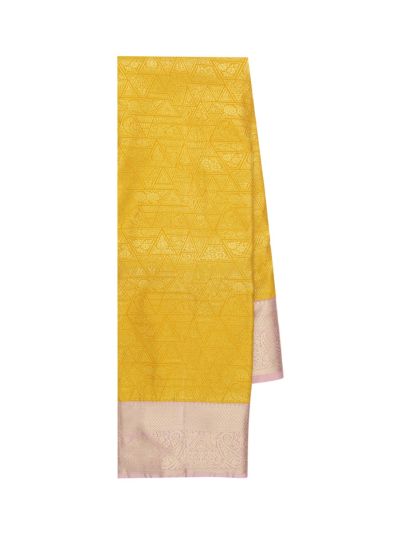 Gracecharm Gift Art Silk Cube Triangle Woven Pattern Diamond Paisley Motif Border Saree