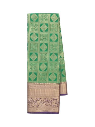 Gracecharm Gift Art Silk Structured linear band checkerboard frames floral vines Saree