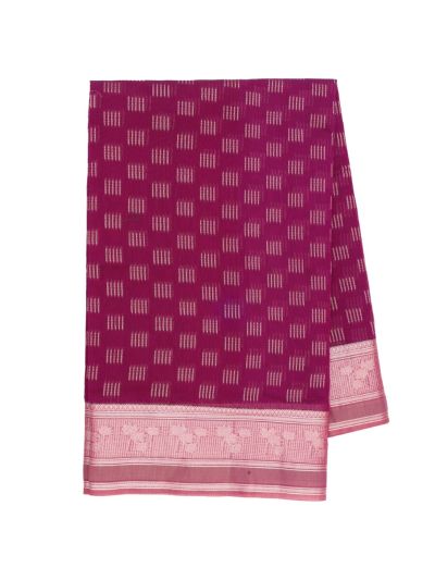 Gracecharm Kora Silk Cotton Butta with Border Saree