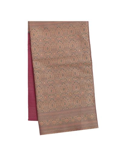 Gracecharm Art Soft Silk Wine Maroon Zari Butta Brocade Pallu Saree
