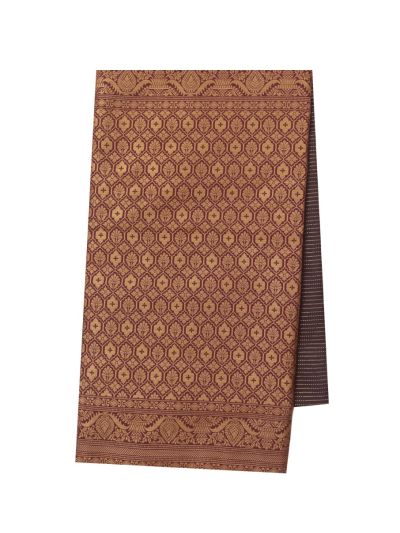 Gracecharm Art Soft Silk Dark Chocolate Brown Zari Butta Border Saree