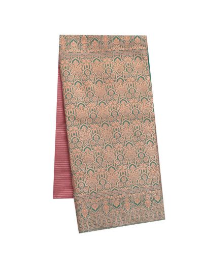 Gracecharm Art Soft Silk Dusty Rose Ornamental Butta Contrast Border Saree