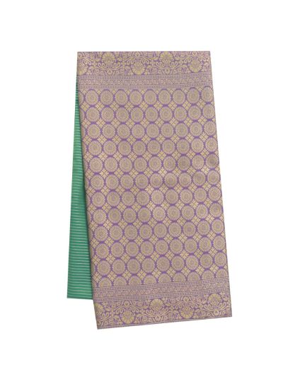 Gracecharm Art Soft Silk Sea Green Floral Zari Butta Contrast Border Saree