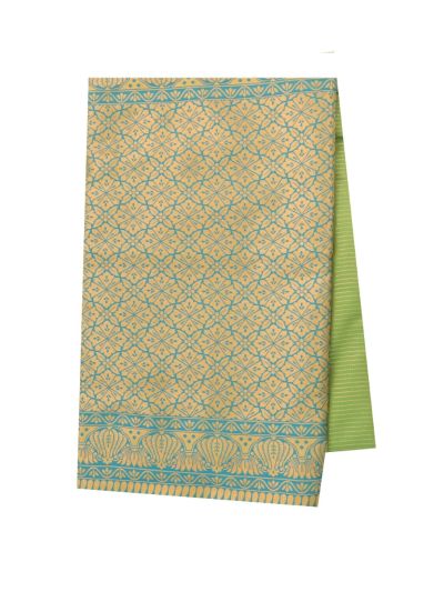 Gracecharm Art Soft Silk Light Green Zari Butta Contrast Border Saree