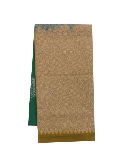 Gracecharm Art Soft Silk Bottle Green Circular Butta Contrast Border Saree