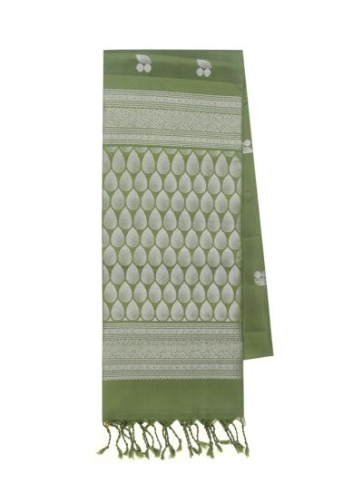 Gracecharm Elegant Pure Soft Silk leaf pattern across Butta Design with Border Saree
