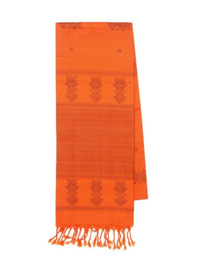 Gracecharm Elegant Pure Soft Silk Traditional Threadwork Butta woven Design Borderless Saree