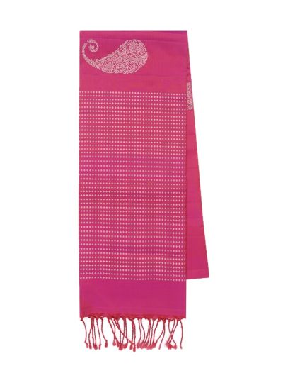 Gracecharm Elegant Pure Soft Silk Traditional Paisley Butta Design Borderless Saree