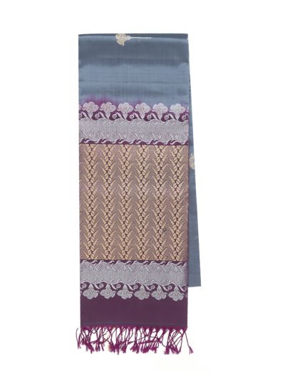 Gracecharm Elegant Pure Soft Silk Zari Buttas Floral Geometric Threadwork Saree