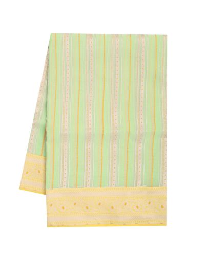 Banarasi Katan Silk Striped Floral Buta Jaal Pallu Saree