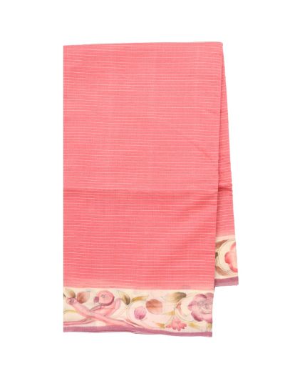 Banarasi Katan Silk Striped Floral Bird Border Saree