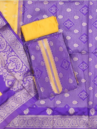 Graceful Art Banaras Zari Buttis Metallic Gold Zari Threads Dress Material
