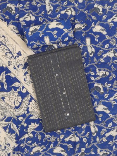 Graceful Cotton Vertical Woven Pinstripes Dress Material