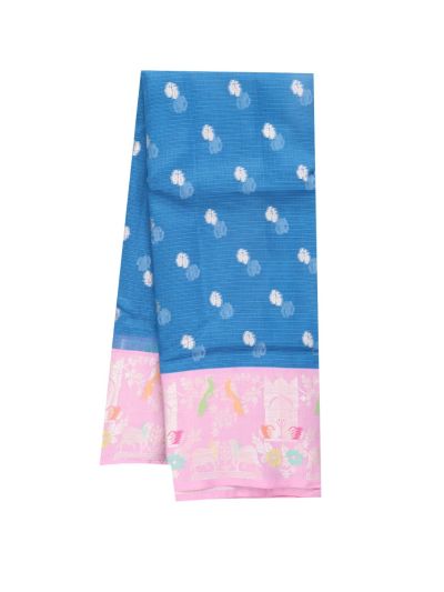 GraceCharm Manipuri Cotton Butta with Floral Bird Motif Border Saree