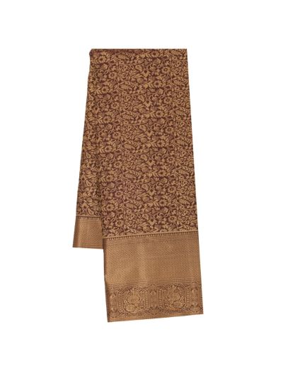 GraceCharm Art Silk Floral Jaal with Geometric Lattice Pallu Saree