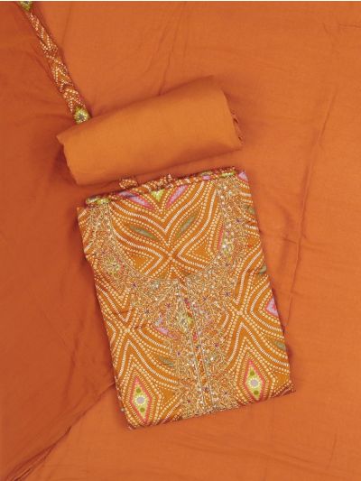 Graceful Rayon Rectangular Yoke Panel With thread work Dress Material