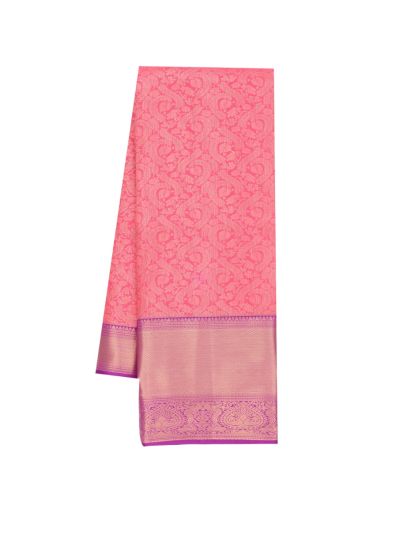 GraceCharm Art Silk Floral Jaal with Diamond Lattice Pallu Saree