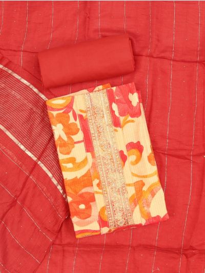 Graceful Rayon Metallic zari Stripes Georgette Dress Material
