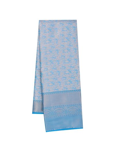 GraceCharm Art Silk Floral Jaal with Ornamental Medallion Pallu Saree
