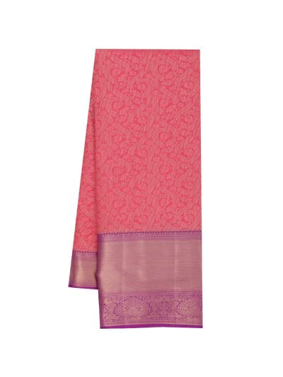 GraceCharm Art Silk Floral Scroll Jaal with Diamond Lattice Pallu Saree