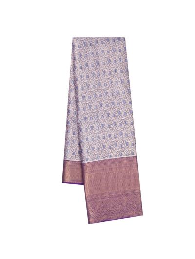GraceCharm Art Silk Floral Jaal with Diamond Lattice Pallu Saree