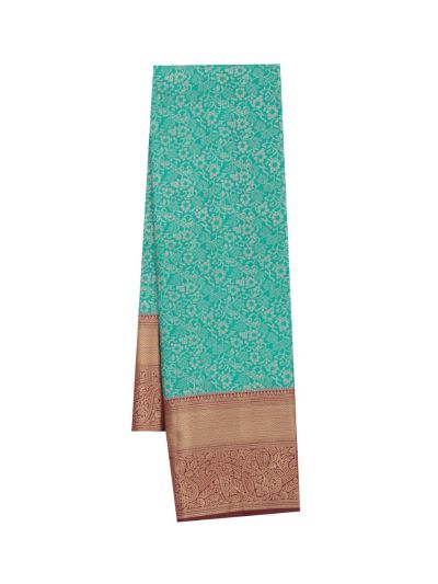 GraceCharm Art Silk Floral Jaal with Contrast Border Saree