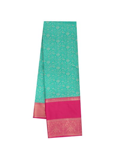 GraceCharm Art Silk Floral Jaal with Floral Paisley Motif Pallu Saree