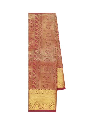 Gracecharm Gift Art Silk Geometric Circular Metallic Zari Pallu Saree