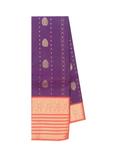 Gracecharm Pure Silk Butta with Floral paisley Pallu Saree