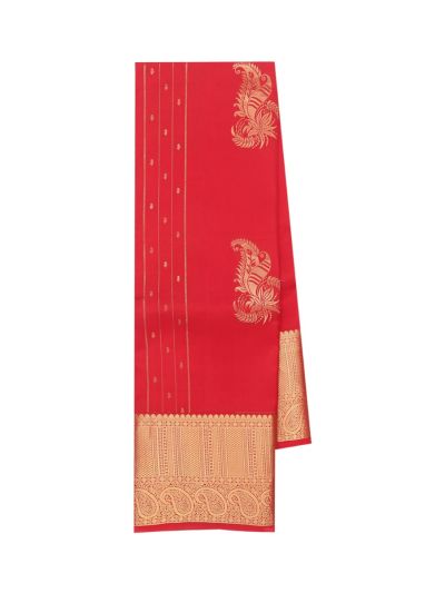 Gracecharm Pure Silk Metallic Threads Natural Luster Pallu Saree