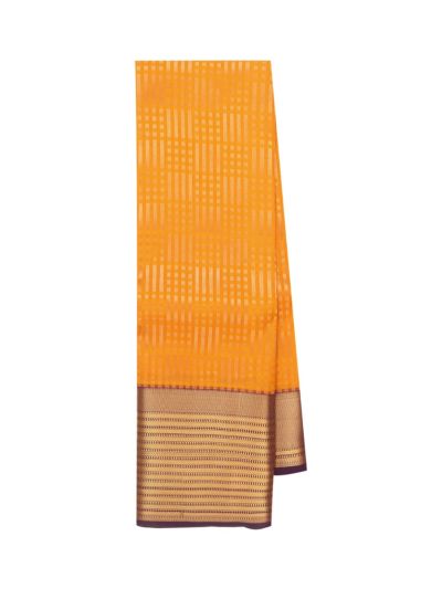 Gracecharm Pure Silk Checks Grid Pattern Structural Pallu Saree