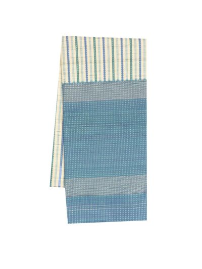 GraceCharm Semi Jute Striped Body Contrast Pallu Border Saree