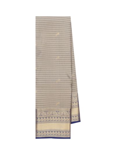 Gracecharm Pure Soft Silk Grid Weave Patterned With Bird Butta Saree