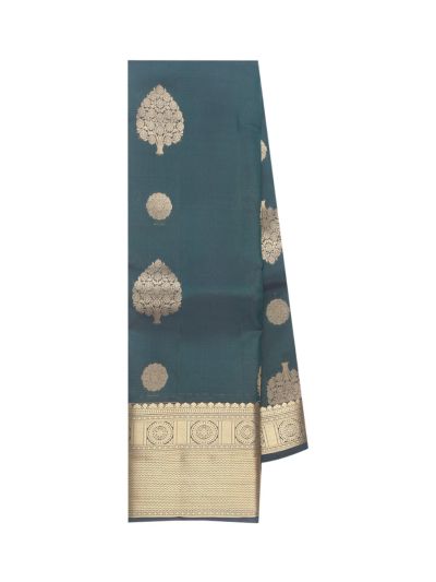 Gracecharm Pure Soft Silk Tree Butta And Round Butta Gold Jari Saree