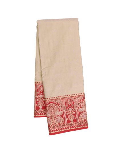 GraceCharm Art Silk Floral with Contrast Pallu Border Saree