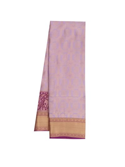 GraceCharm Art Silk Floral Butta with Contrast Pallu Elephant Border Saree