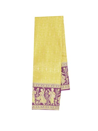 GraceCharm Art Silk Floral Jaal with Zari Pallu Traditional Dance Border Saree