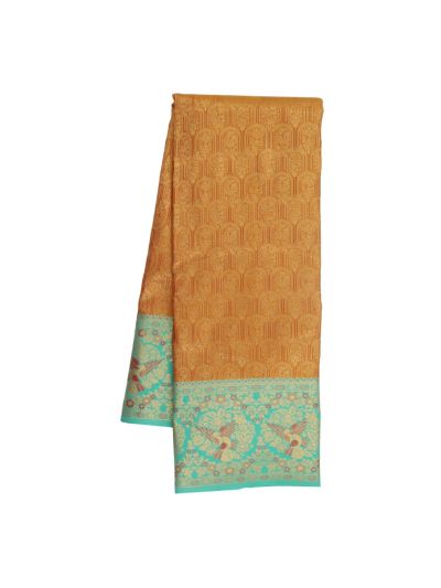 GraceCharm Art Silk Floral Jaal with Contrast Bird Border Saree
