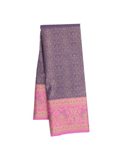 GraceCharm Art Silk Floral Jaal with Contrast Border Saree