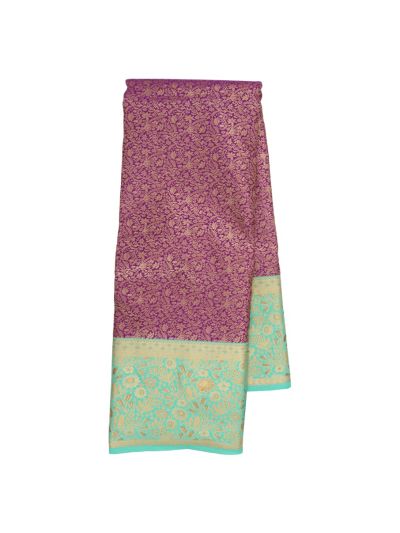 GraceCharm Art Silk Floral Jaal with Contrast Floral Border Saree