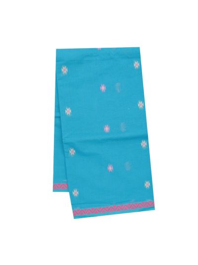 GraceCharm Kovai Cotton Geometric Butta with Tulip Floral Pallu Saree